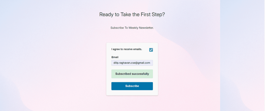 MailChimp form submission.