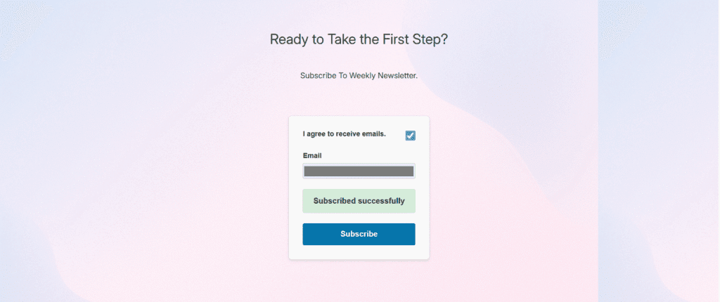 MailChimp form submission.
